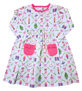 Nutcracker Collection Dress LS- Pink