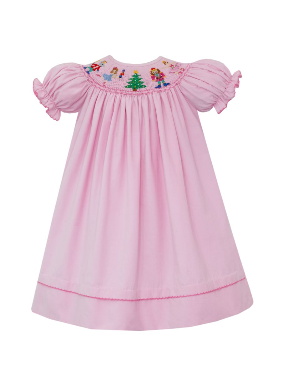 Nutcrackers Corduroy Bishop Dress- Pink