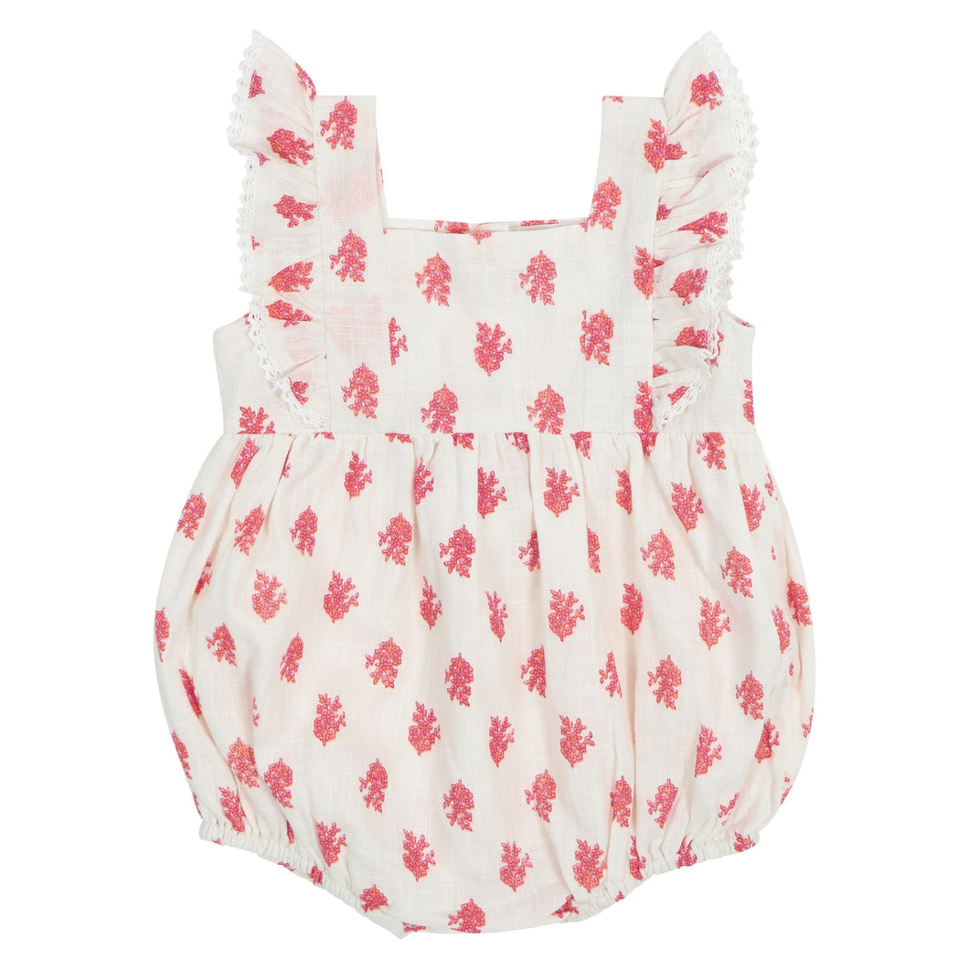 Chichen Itza Romper w/ Embr. Frilled Sleeves