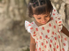 Load image into Gallery viewer, Chichen Itza Romper w/ Embr. Frilled Sleeves
