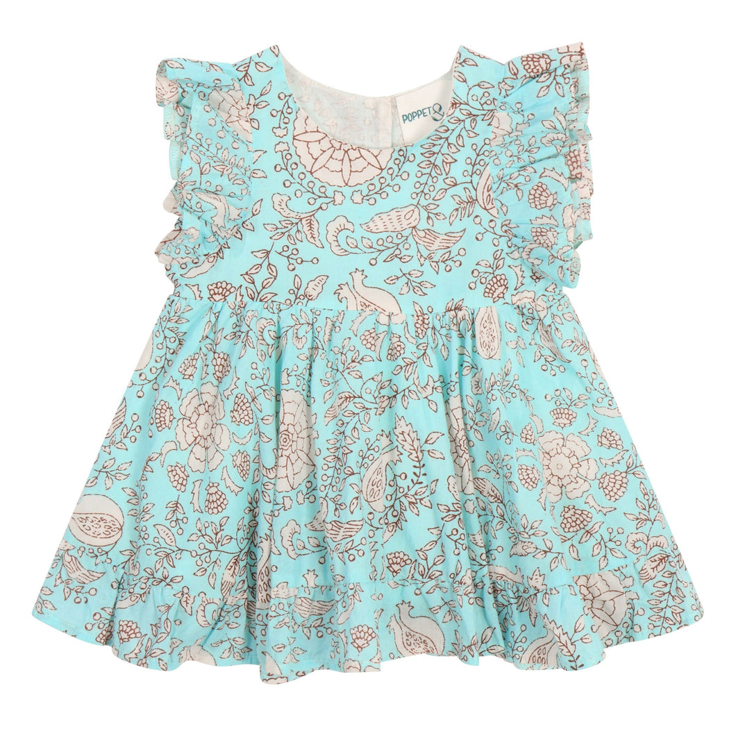 Isla Holbox Floral Frill Sleeve Dress