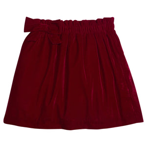 Velvet Paperbag Bow Skirt - Winterberry