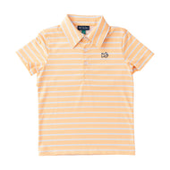 Orange Chiffon Stripe Polo SS