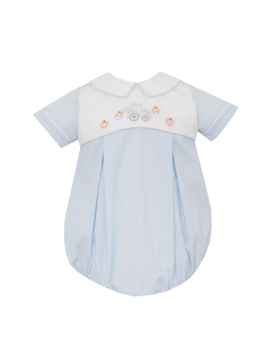 Pumpkin Bubble- Lt Blue Gingham