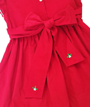 Load image into Gallery viewer, Classic Christmas Cord Dress SS- Red
