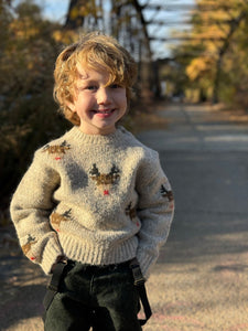 Rudy Reindeer Sweater- Beige
