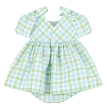Load image into Gallery viewer, Pastel Plaid Bow Dress- Blue/Green
