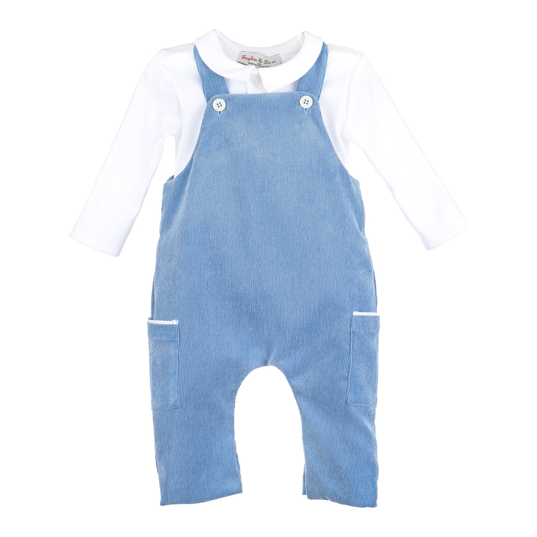 Comfy Cord Overall Set in Blue
