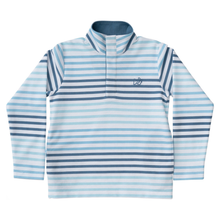 Load image into Gallery viewer, Sporty Snap Pullover in Caption&#39;s Blue Stripe

