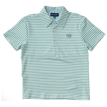 Load image into Gallery viewer, Pro Performance Polo in Green Spruce Stripe
