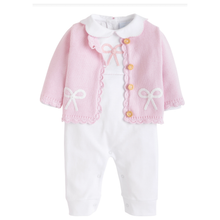 Load image into Gallery viewer, Pink Bow Crochet Playsuit
