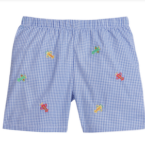 Embroidered Basic Short - Airplanes