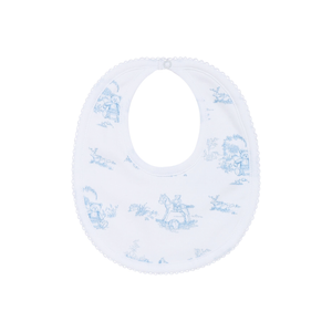 Blue Toile Baby Bib