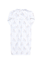 Load image into Gallery viewer, Blue Rocking Horse Smocked Gown
