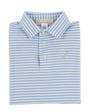 Load image into Gallery viewer, Prim &amp; Proper Polo LS- Barrington Blue Stripe/Keeneland Khaki

