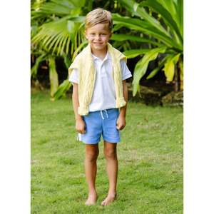 Shaefer Shorts Knit - Barbados Blue/ Worth Ave White