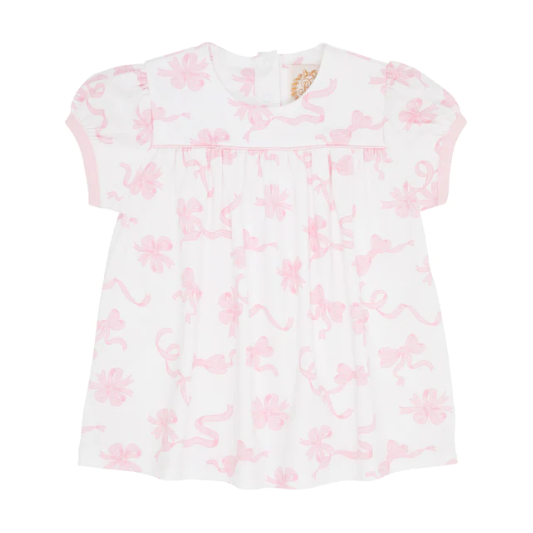 Puff Sleeve Dowell Day Top- Never Too Many Bows/ Palm Beach Pink