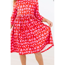 Load image into Gallery viewer, Hearts and Hugs Pocket Twirl Dress
