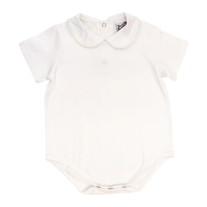 Knit Boys S/S Onesie- White