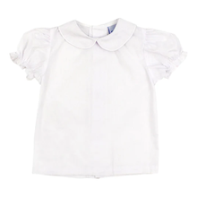 Load image into Gallery viewer, Girls Woven SS Button Back Shirt -White
