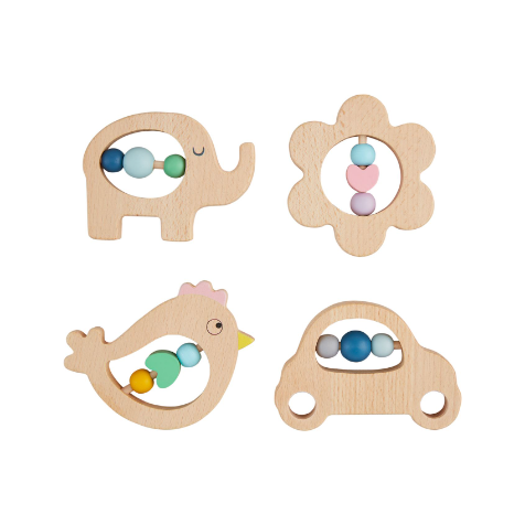 Wooden Ring Teether Rattle
