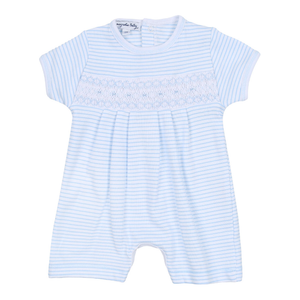 Katie and Kyle Blue Smocked Short Playsuit