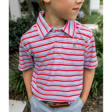 Load image into Gallery viewer, Liberty Short Sleeve Stripe Henry Performance Polo
