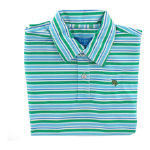 Load image into Gallery viewer, Meadow Short Sleeve Stripe Henry Performance Polo
