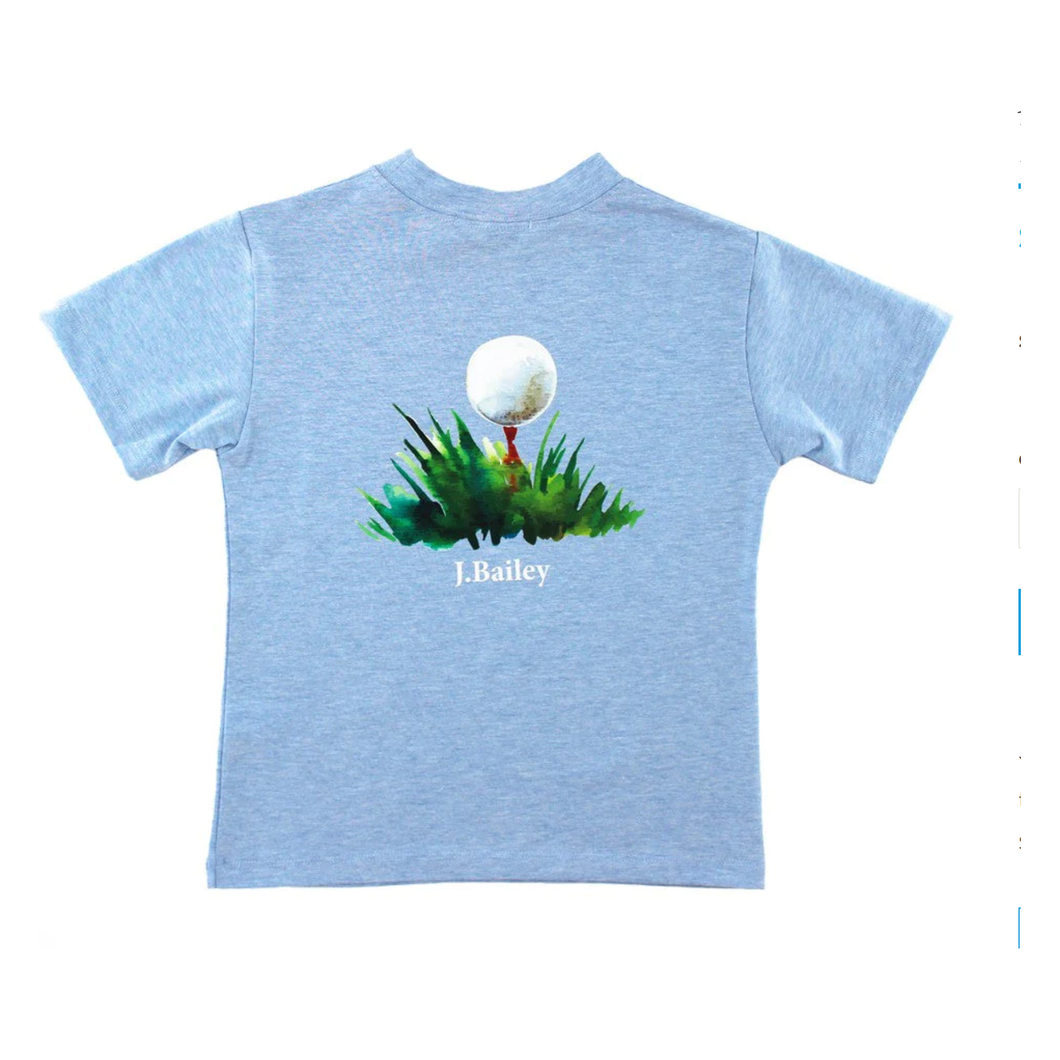 Golf Logo Tee - Heathered Blue