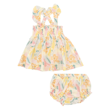 Load image into Gallery viewer, Paris Bouquet Ruffle Strap Smocked Top w/ Diaper Cover
