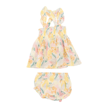 Load image into Gallery viewer, Paris Bouquet Ruffle Strap Smocked Top w/ Diaper Cover
