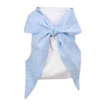 Load image into Gallery viewer, Bow Swaddle- Blue Gasparilla Gingham

