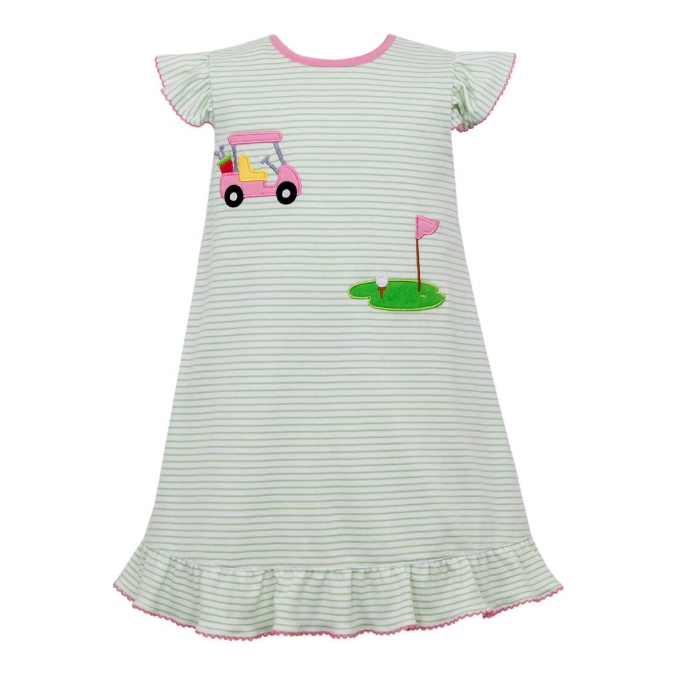 Golf Dress in Green Stripe