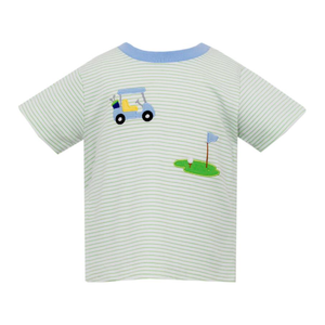 Golf T-Shirt in Green Stripe