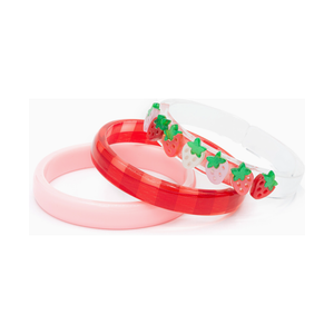 Strawberry Pearlized Red Checkered Bangles