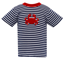 Load image into Gallery viewer, Crabs T-Shirt - Navy Blue Stripe
