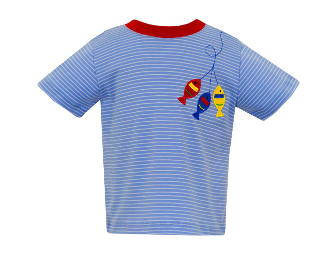 Fish T-Shirt - Periwinkle Blue Stripe