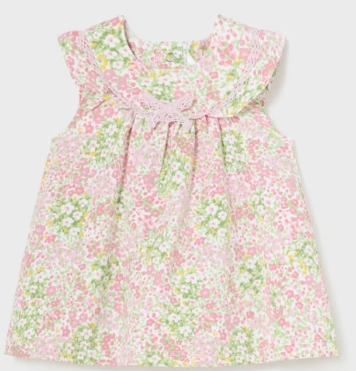 Flower Print Dress in Baby Pink