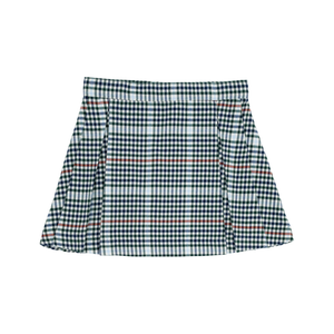Parson Pleated Skirt- Highgate Houndstooth