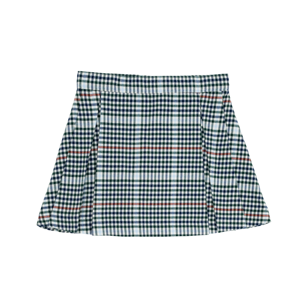 Parson Pleated Skirt- Highgate Houndstooth