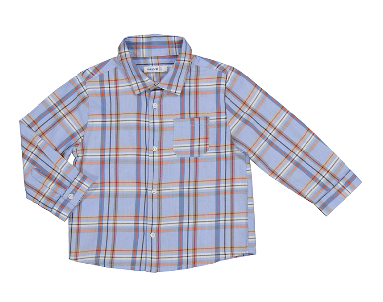 Long Sleeve Checked Shirt- Lead