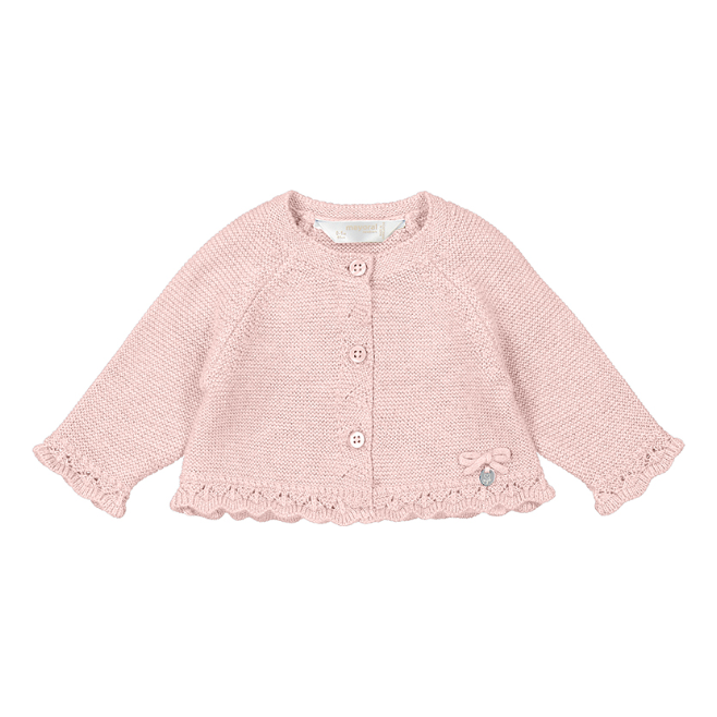 Ruffle Cardigan- Baby Rose