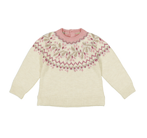 Jacquard Sweater in Milk H. Pink