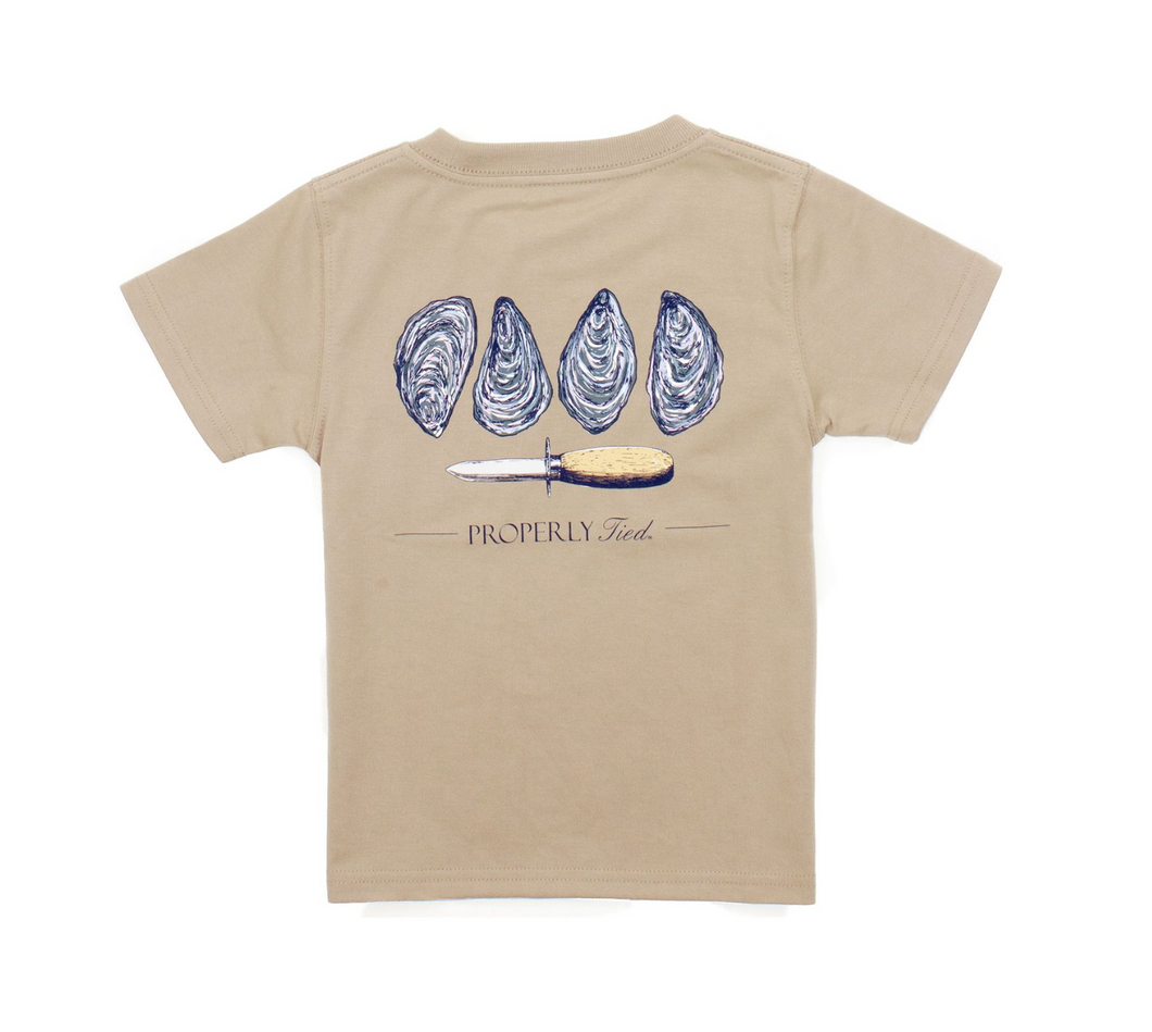 Oysters SS Logo Tee - Sand