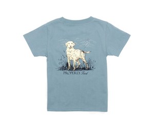 Labrador SS Logo Tee - Steel Blue