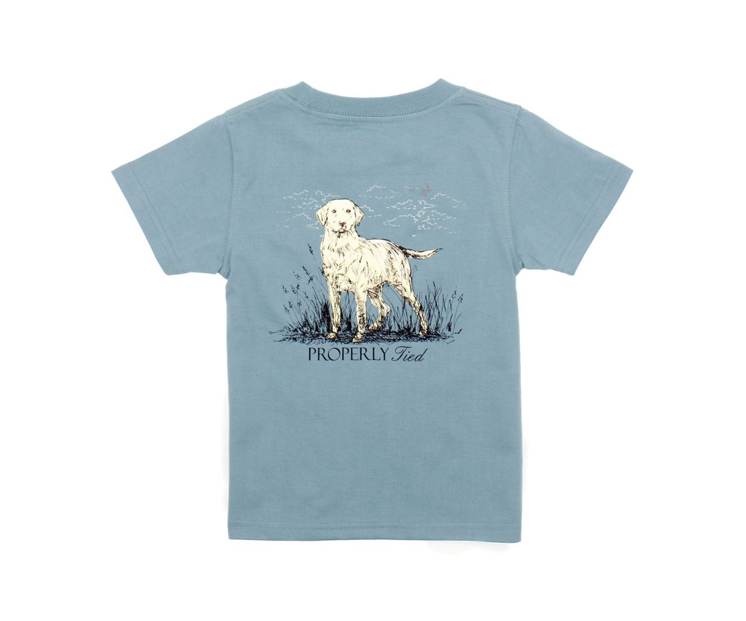 Labrador SS Logo Tee - Steel Blue