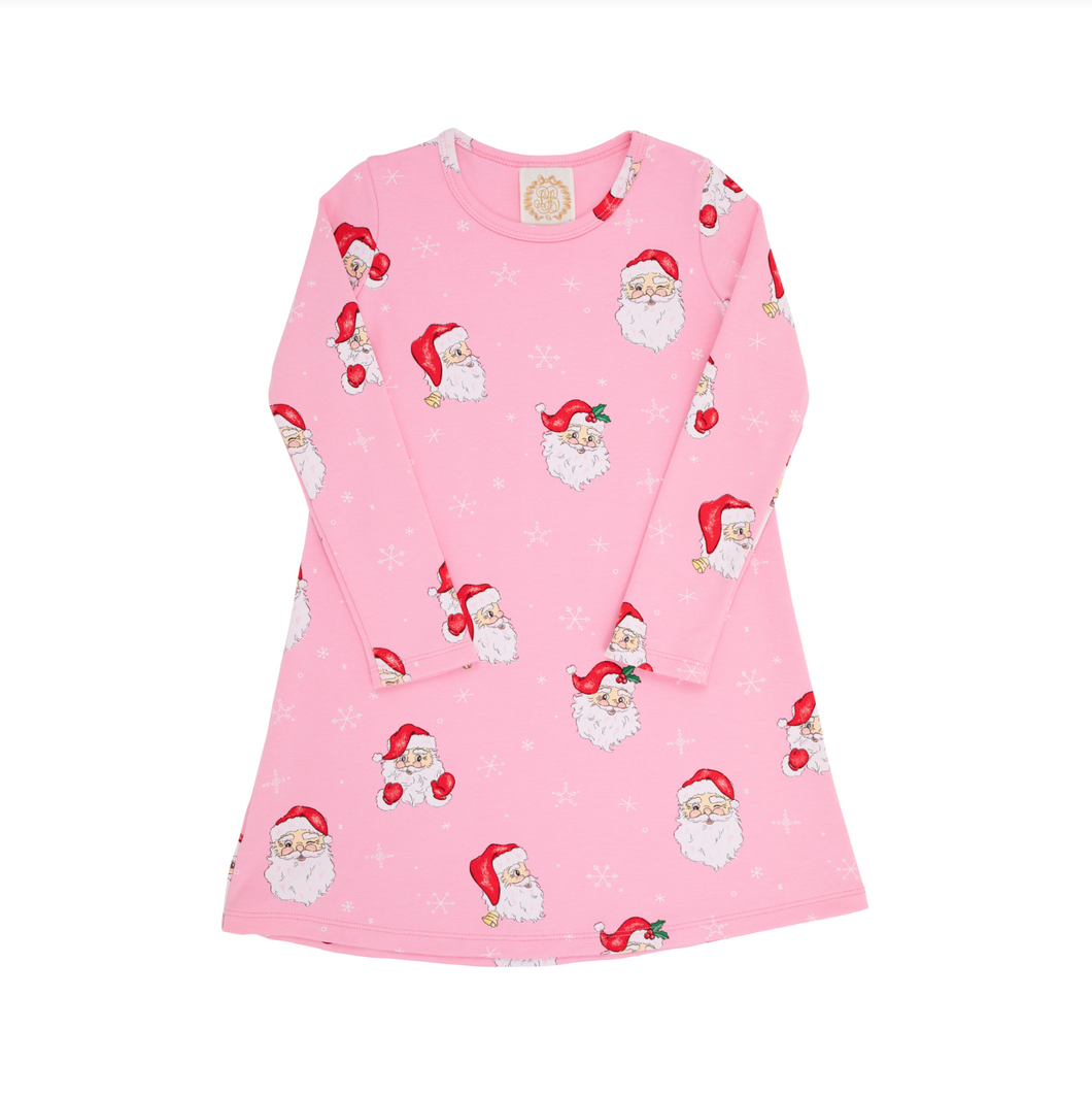 LS Polly Play Dress - Dear Santa in Hamptons Hot Pink/ WAW