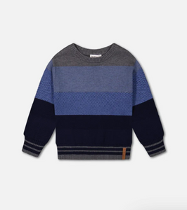 Colorblock Sweater in Gradient Blue