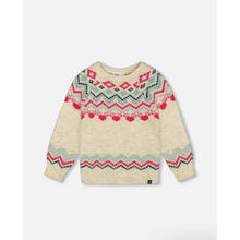 Load image into Gallery viewer, Norwegian Jacquard Knitted Sweater in Off White
