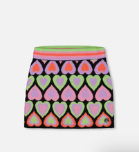 Load image into Gallery viewer, Hearts Jacquard Sweater Skirt in Multicolor
